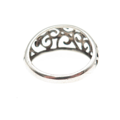 Nevada 925 Sterling Silver Vintage Swirl Dome Ring Size 8.25