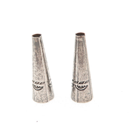 Old Pawn 925 Sterling Silver Vintage Southwestern Tribal SET of 2 Necklace Ends