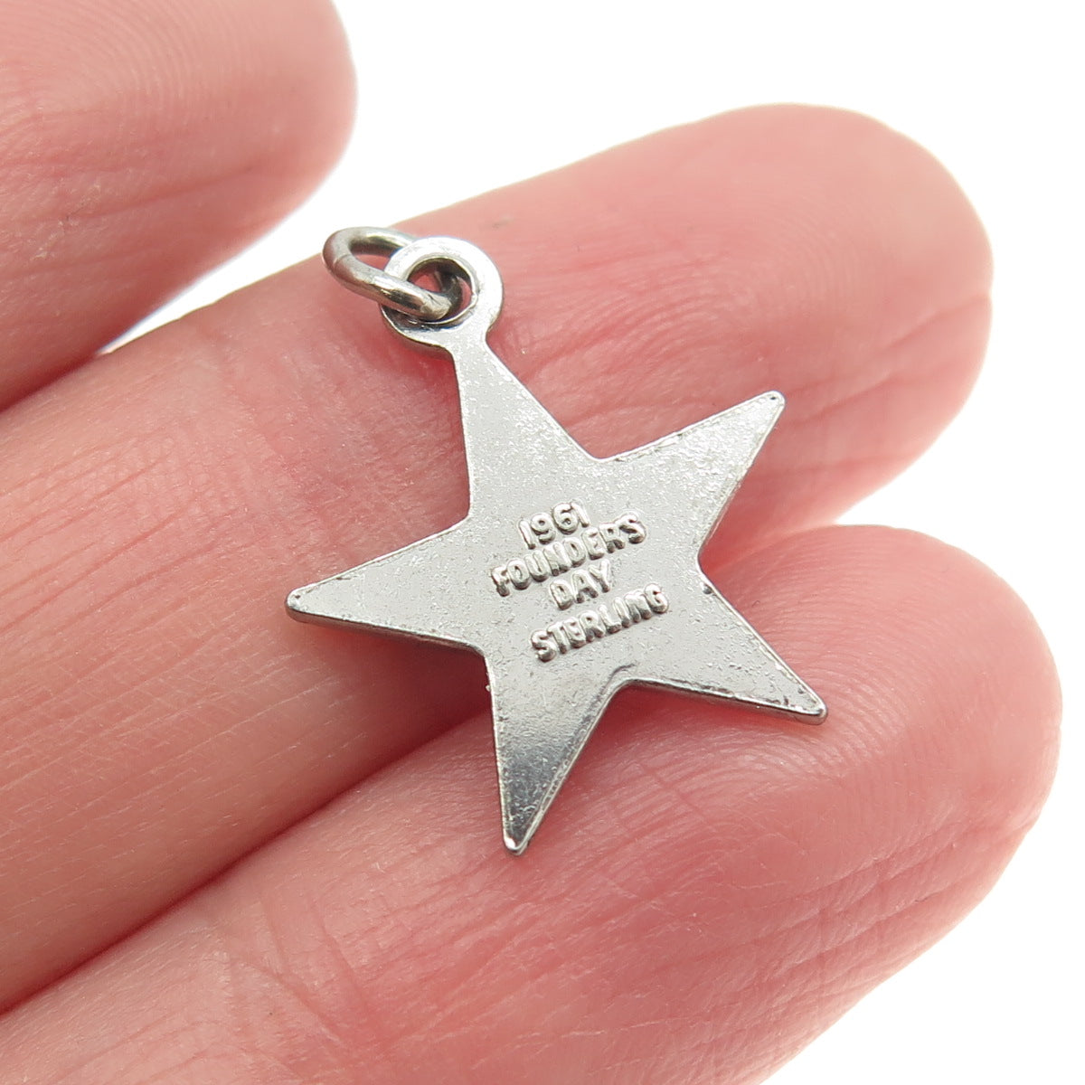 925 Sterling Silver Vintage 1961 Founders Day Beta Sigma Phi Star Charm Pendant