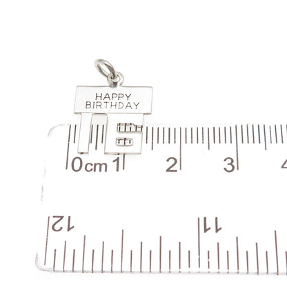WELLS 925 Sterling Silver Vintage Happy 16 Birthday Mini Charm Pendant