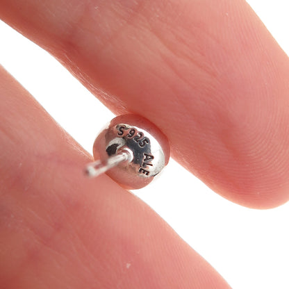 Pandora Sterling Silver Real Gray Moonstone June Birthday Blooms Stud Earrings