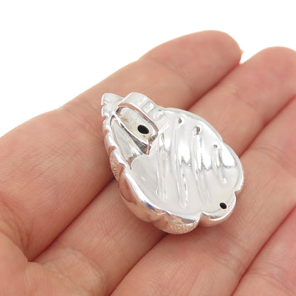 MILOR 925 Sterling Silver Vintage Italy Modernist Seashell Slide Pendant