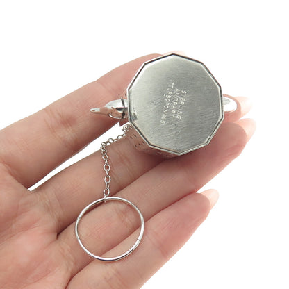 AMCRAFT Attleboro Mass 925 Sterling Silver Antique Teapot Tea Diffuser Strainer