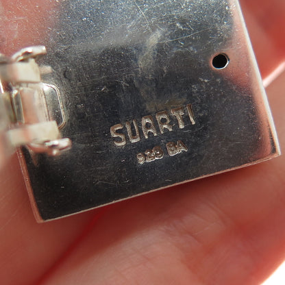 SUARTI BALI 925 Sterling Silver Vintage Woven Oxidized Clip On Earrings