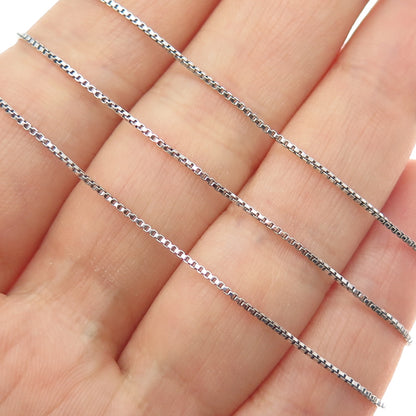 925 Sterling Silver Italy Box Chain Necklace 18"