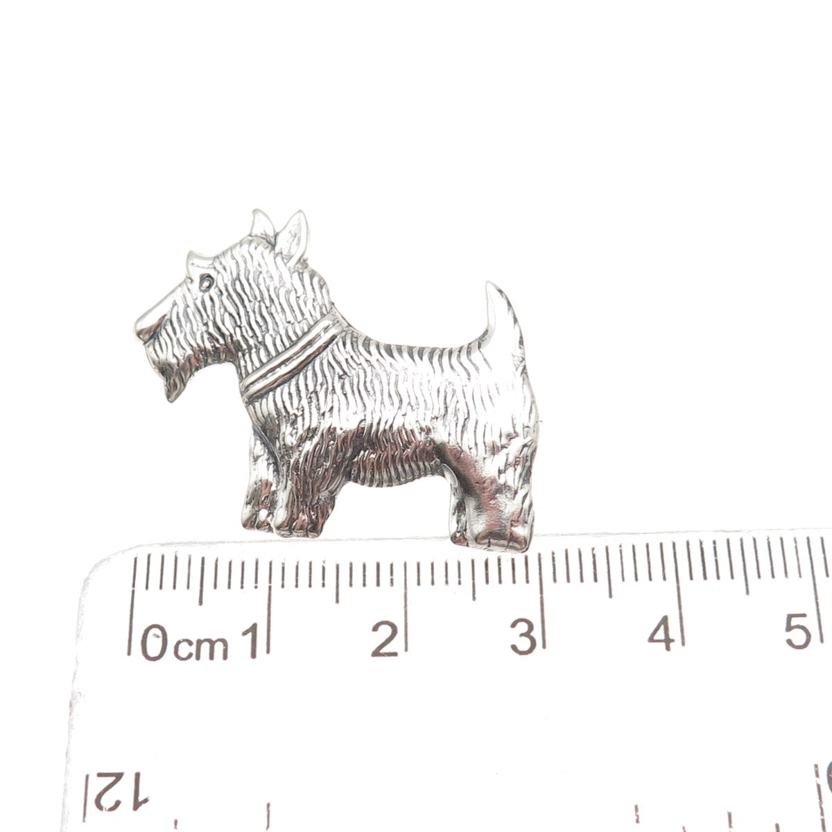 925 Sterling Silver Vintage Scottish Terrier Dog Oxidized Pin Brooch