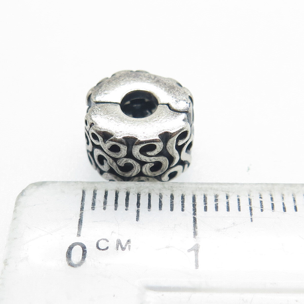 PANDORA 925 Sterling Silver Swirl Clip Bead Charm