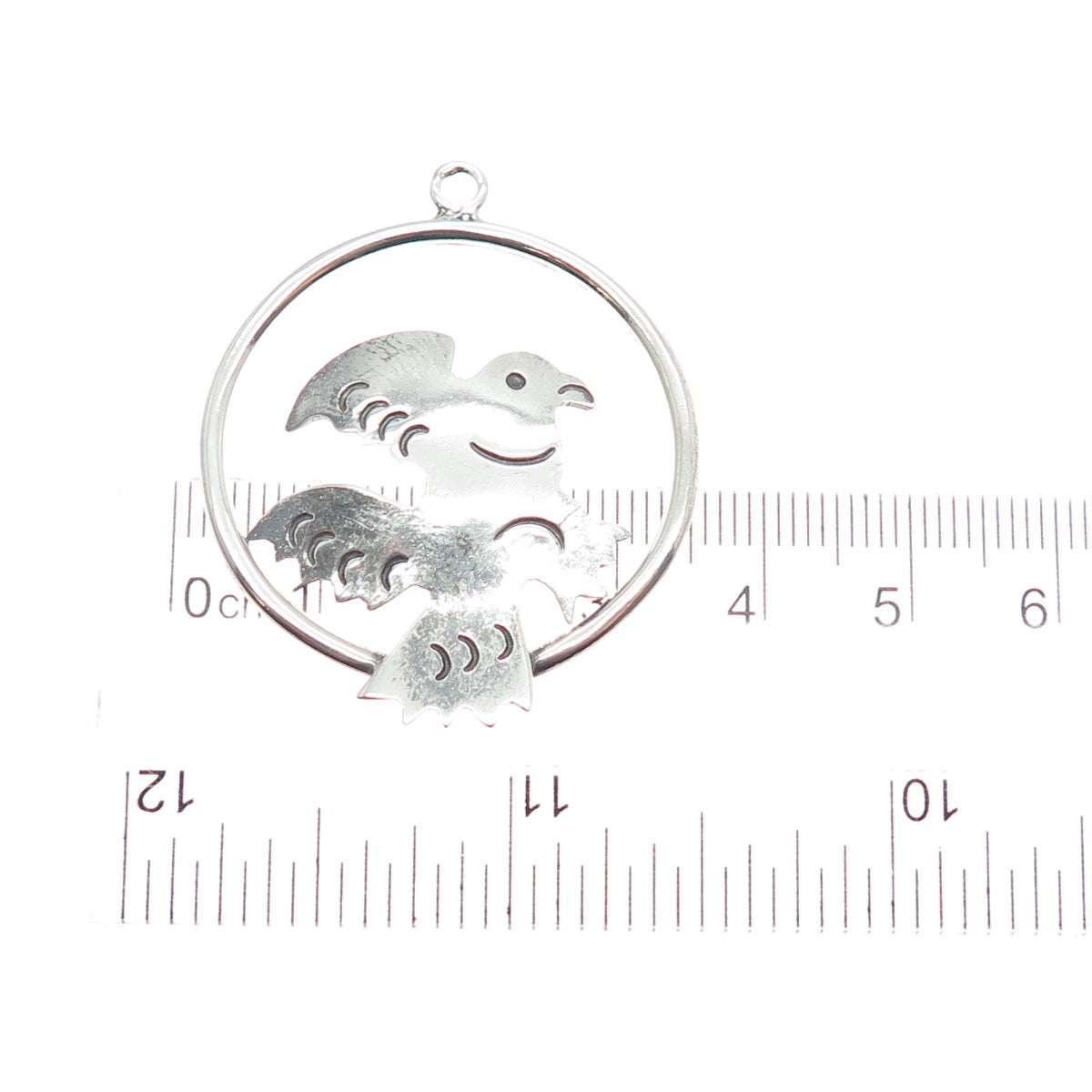 925 Sterling Silver Vintage Mexico Eagle Bird Oxidized Charm Pendant