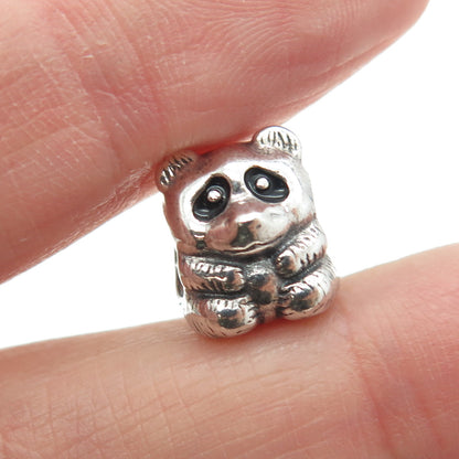 PANDORA 925 Sterling Silver Black Enamel Panda Bead Charm