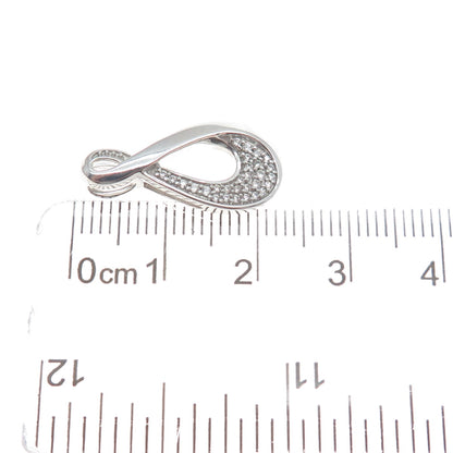 925 Sterling Silver Round-Cut Shaped C Z Infinity Slide Pendant