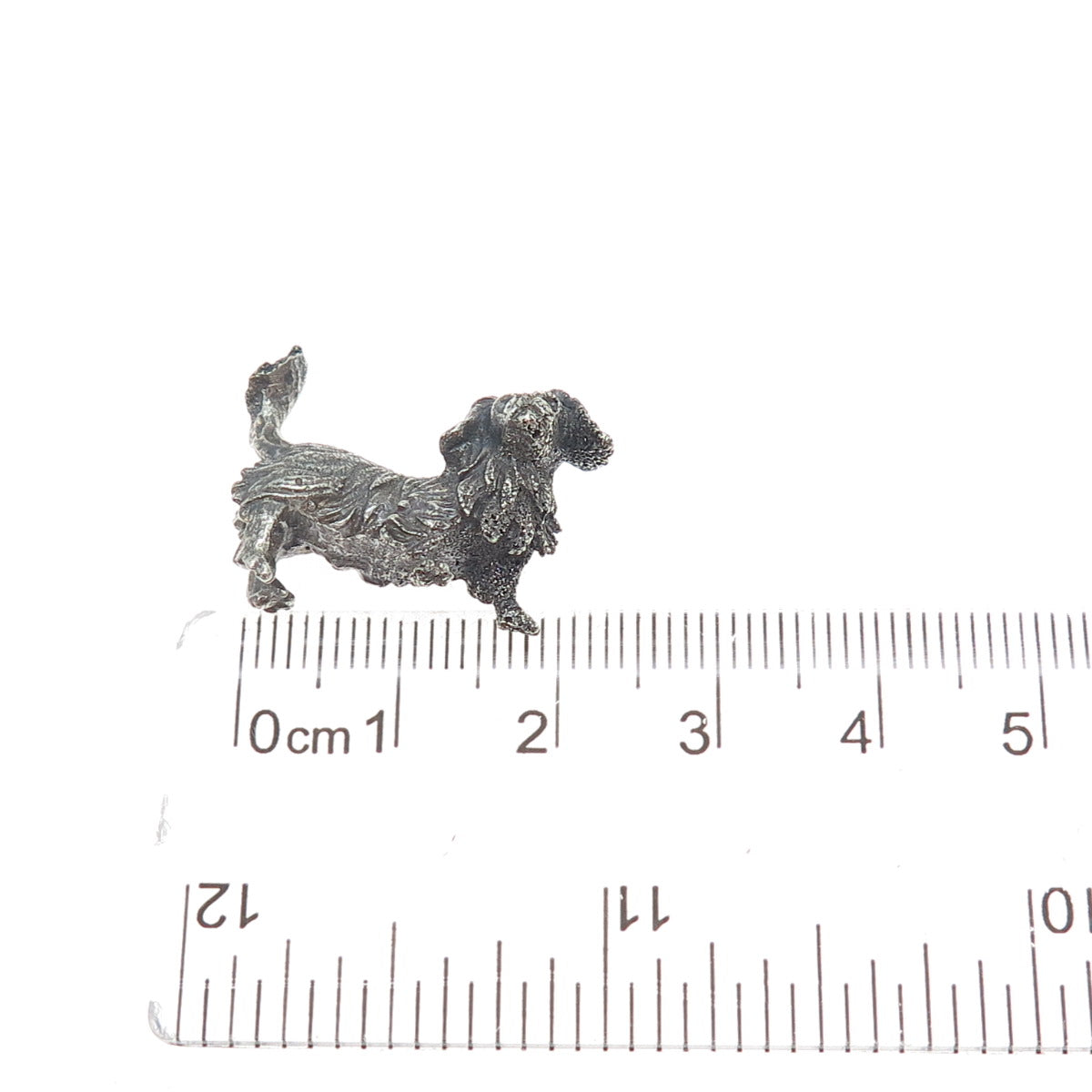 925 Sterling Silver Vintage Cocker Spaniel Dog Oxidized 3D Miniature