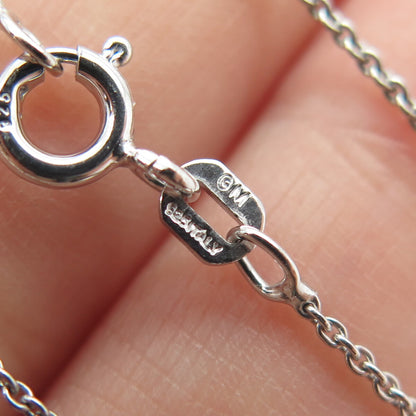 925 Sterling Silver Round-Cut C Z Heart Cable Chain Necklace 16"