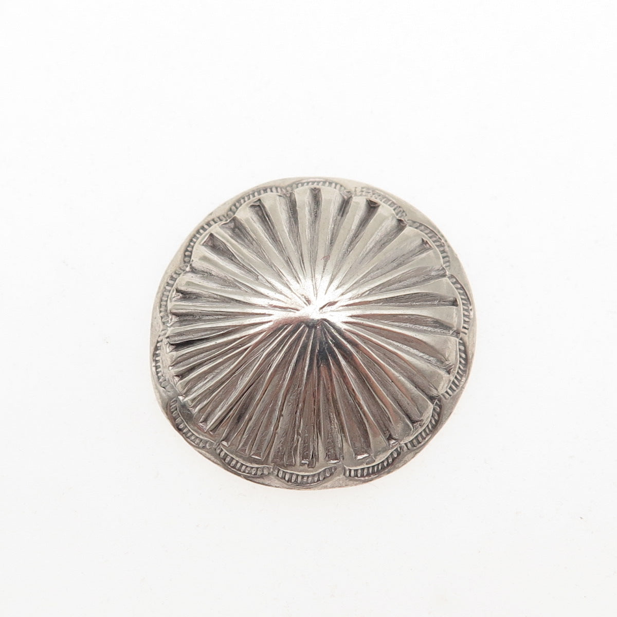 Old Pawn 925 Sterling Silver Vintage Southwestern Oxidized Tribal Concho Button