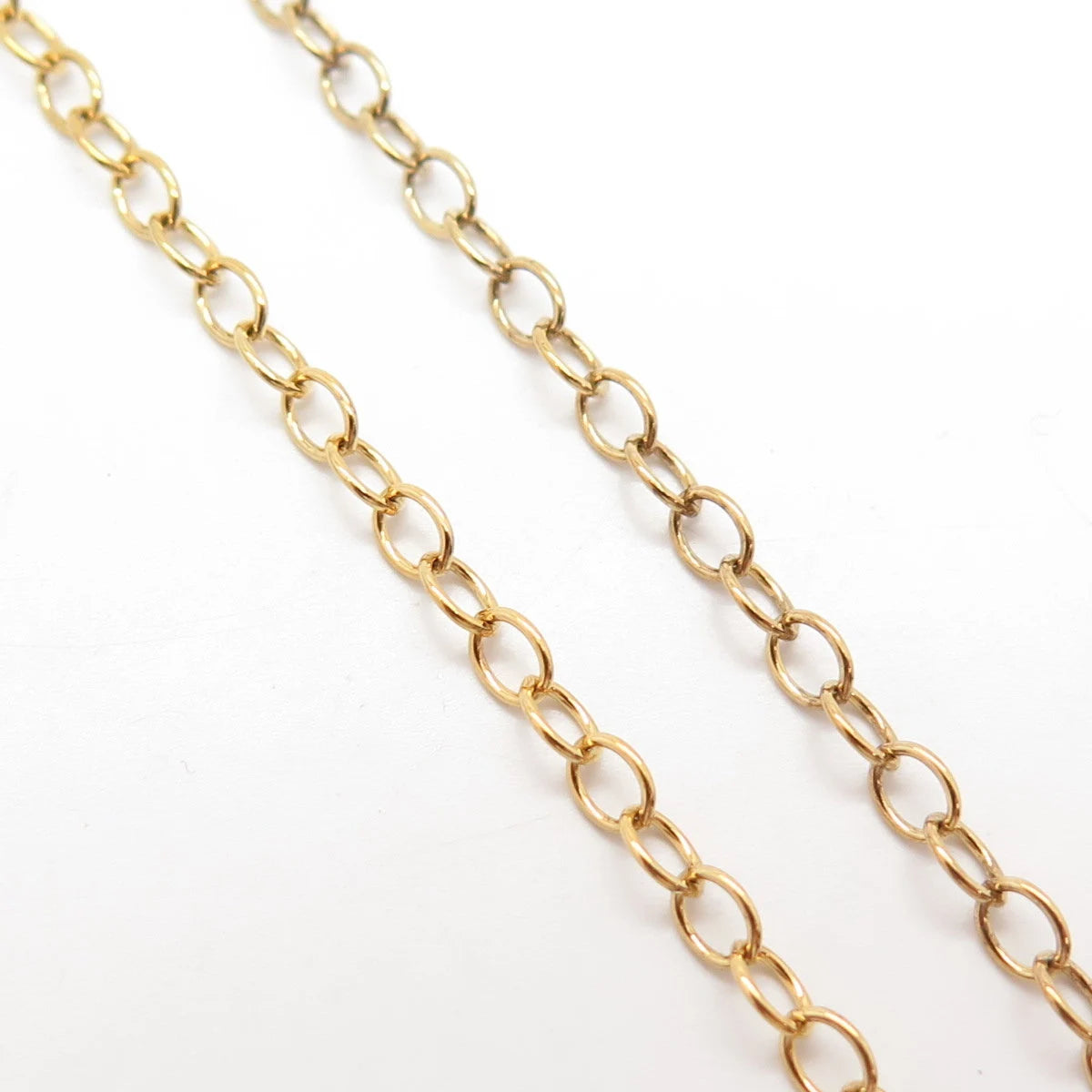 925 Sterling Silver Gold Plated Vintage Amethyst Gem Rolo Chain Necklace 20"