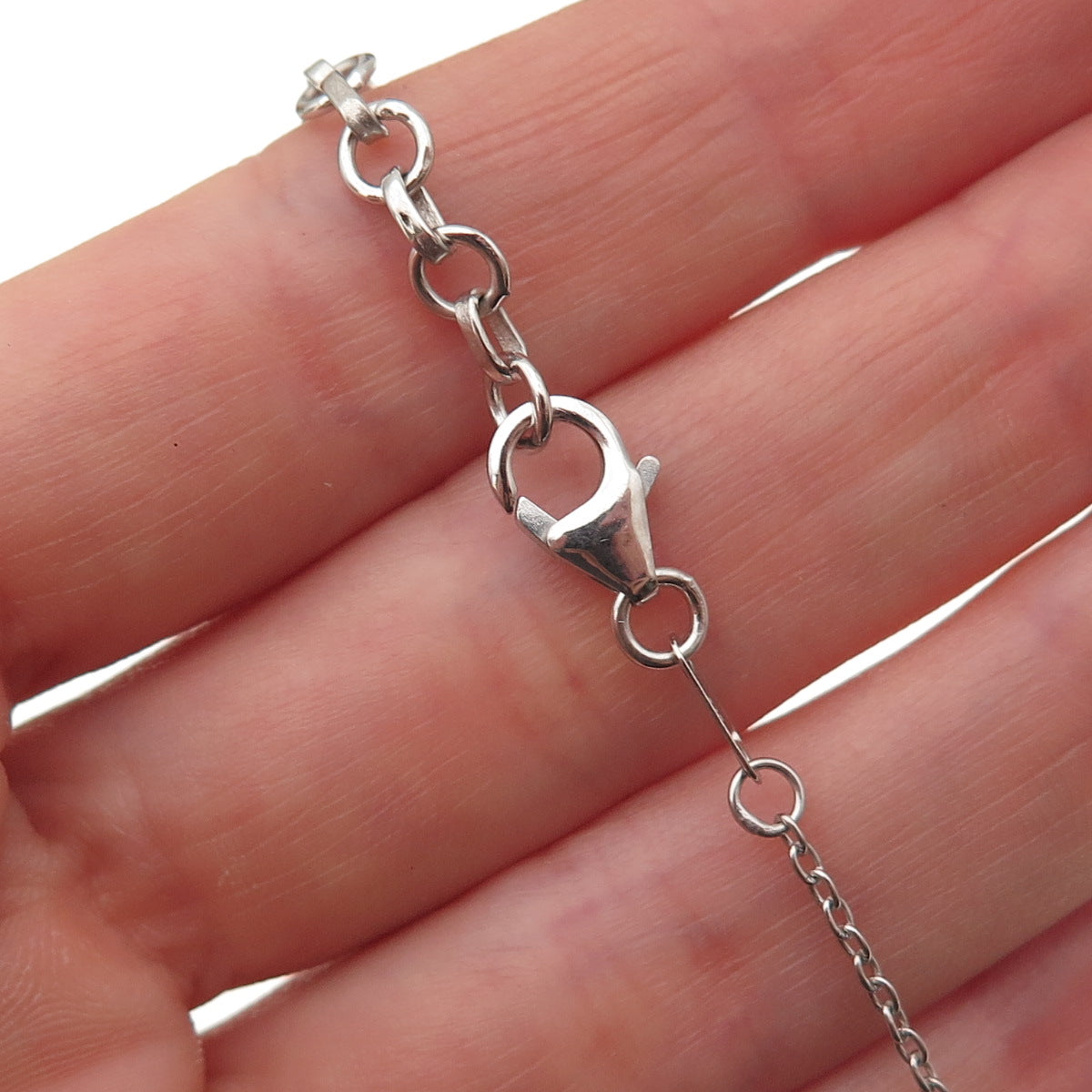 D'Joy 925 Sterling Silver Real Tanzanite Floral Cable Chain Necklace 18-20"