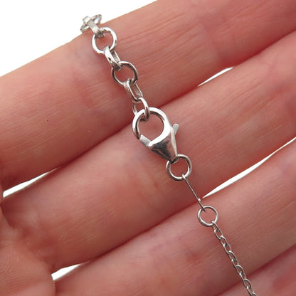 D'Joy 925 Sterling Silver Real Tanzanite Floral Cable Chain Necklace 18-20"