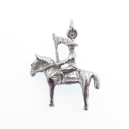 925 Sterling Silver Antique Royal Canadian Mounted Police Horse Mini Pendant