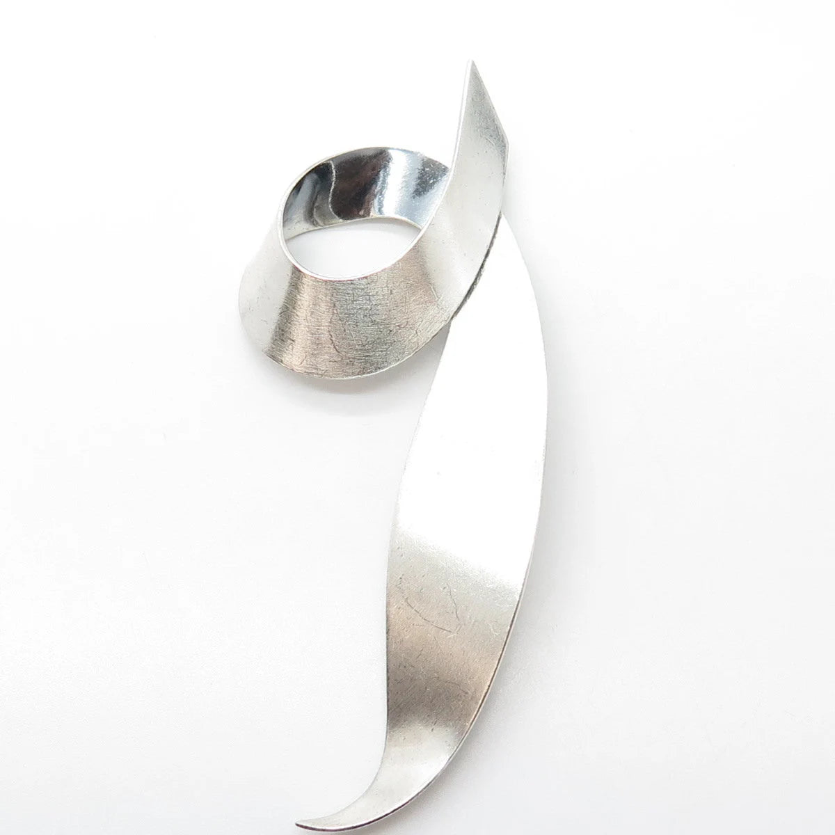 925 Sterling Silver Vintage Jewelart Leaf Modernist Pin Brooch