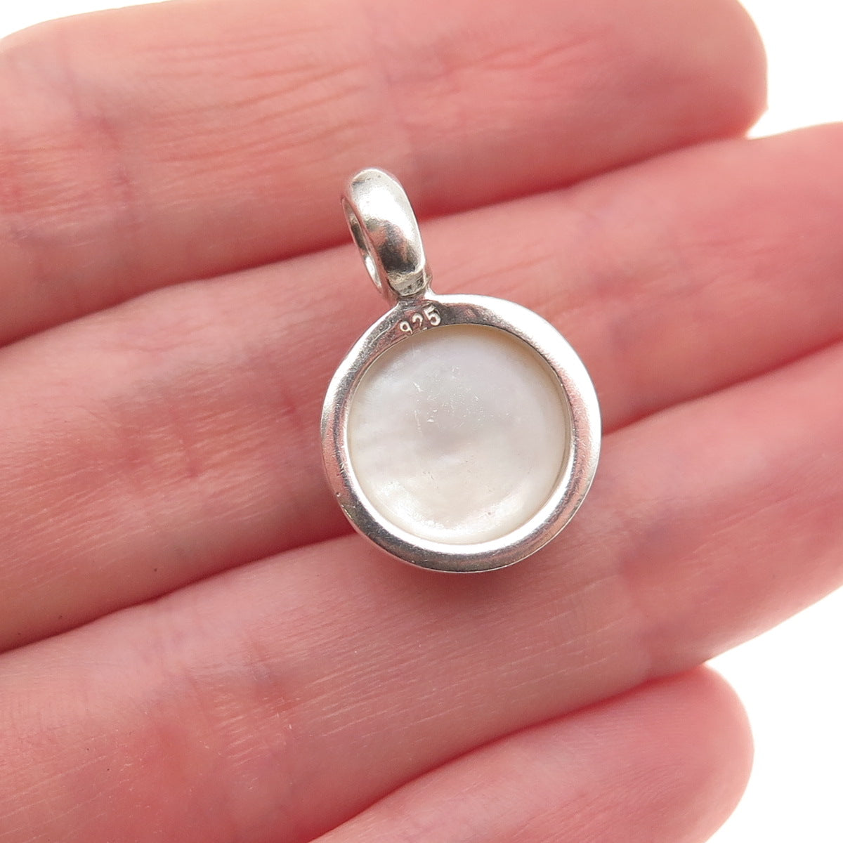 925 Sterling Silver Vintage Real Pearl Charm Pendant