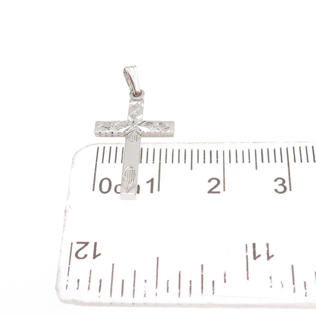 925 Sterling Silver Vintage Floral Cross Religious Charm Pendant