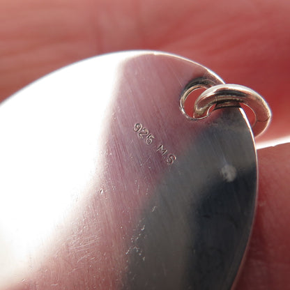 925 Sterling Silver Vintage Engravable Oval Tag Charm Pendant