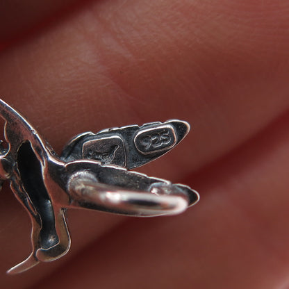 Le Papillon 925 Sterling Vintage Amethyst Citrine Aquamarine Hummingbird Pendant