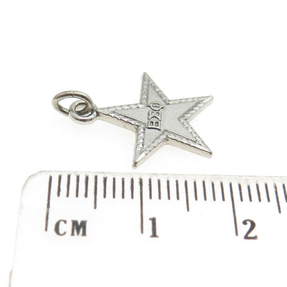 925 Sterling Silver Vintage 1961 Founders Day Beta Sigma Phi Star Charm Pendant