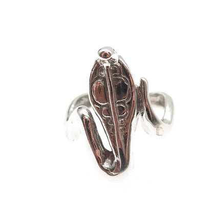 925 Sterling Silver Vintage Cobra Snake Oxidized Ring Size 9