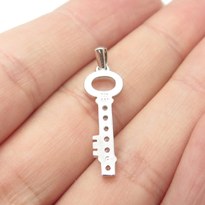925 Sterling Silver SAI C Z Key Pendant