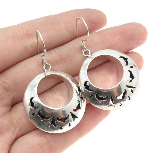 925 Sterling Silver Vintage Tribal Dangle Hook Earrings