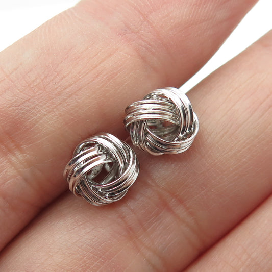 925 Sterling Silver Knot Stud Earrings