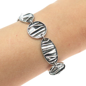 925 Sterling Silver Vintage Modernist Bracelet 7"