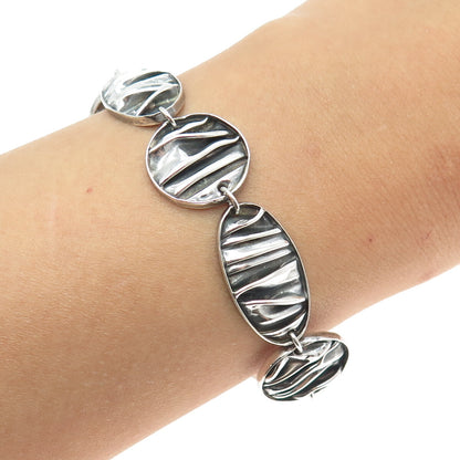 925 Sterling Silver Vintage Modernist Bracelet 7"
