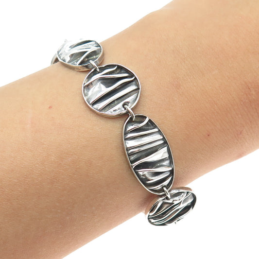 925 Sterling Silver Vintage Modernist Bracelet 7"