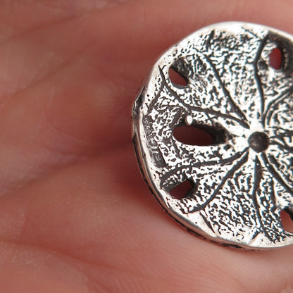 925 Sterling Silver Vintage Sand Dollar Oxidized Charm Pendant
