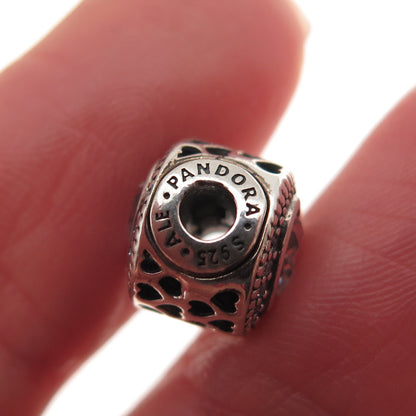Pandora 925 Sterling Silver C Z Essence Passion Heart Slide Bead Charm