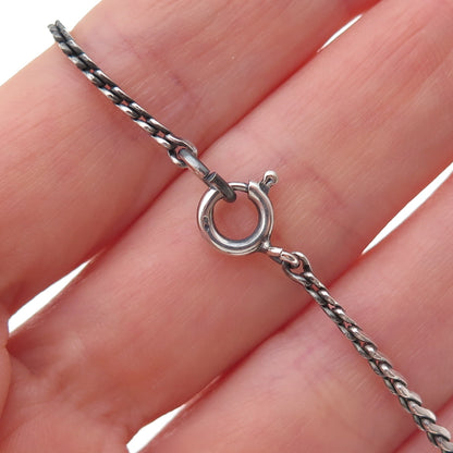 925 Sterling Silver 2-Tone Vintage Bar S-Shape Chain Necklace 16"