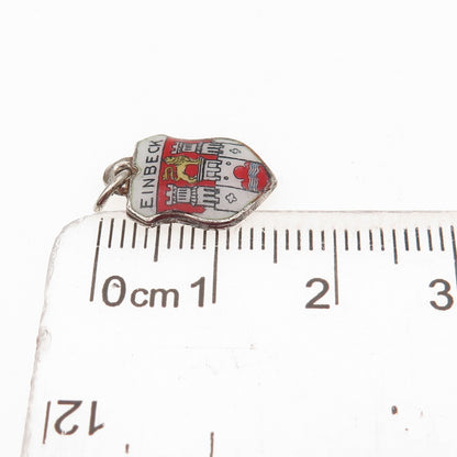 Fritz Reu & Co. 800 Silver Vintage Enamel Einbeck Mini Charm Pendant