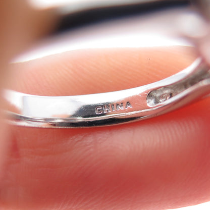 925 Sterling Silver Round-Cut C Z Engagement Ring Size 5.25