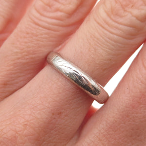 925 Sterling Silver Vintage Engraved Oxidized Band Ring Size 7.5