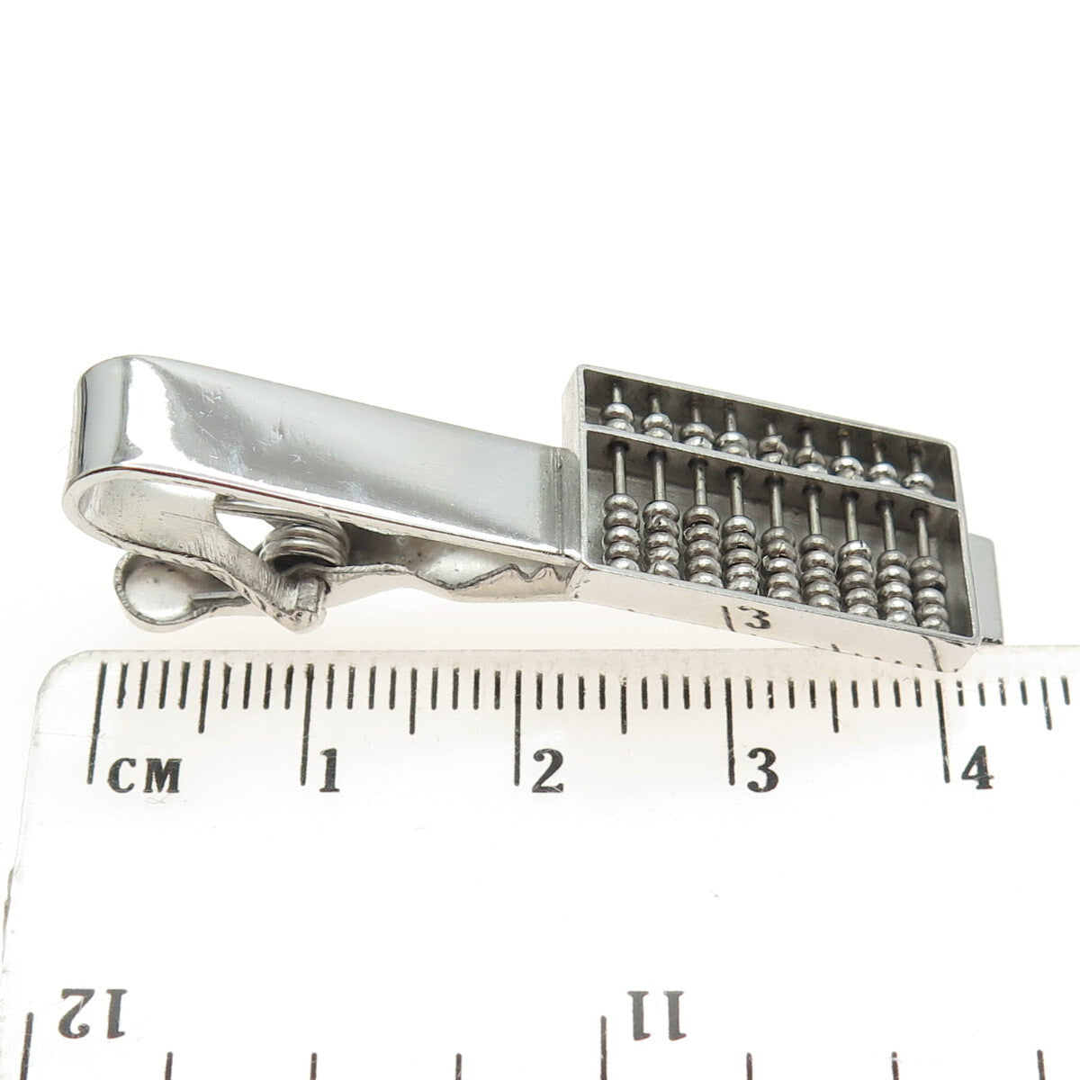 925 Sterling Silver Antique Hong Kong Abacus Tie Bar Clip