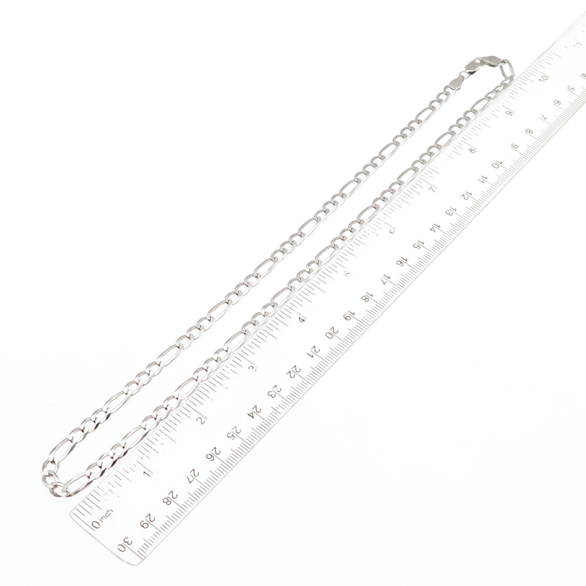 P. Lux 925 Sterling Silver Italy Figaro Chain Necklace 20"