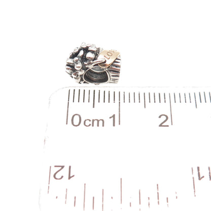PANDORA 925 Sterling Silver & Gold Love Bouquet Slide Bead Charm