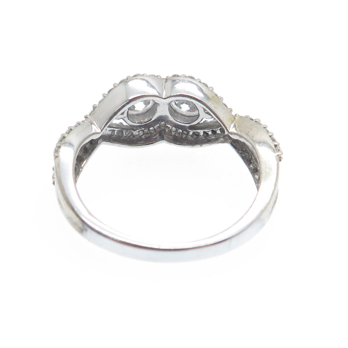 925 Sterling Silver Round-Cut C Z Infinity Twisted Promise Ring Size 7