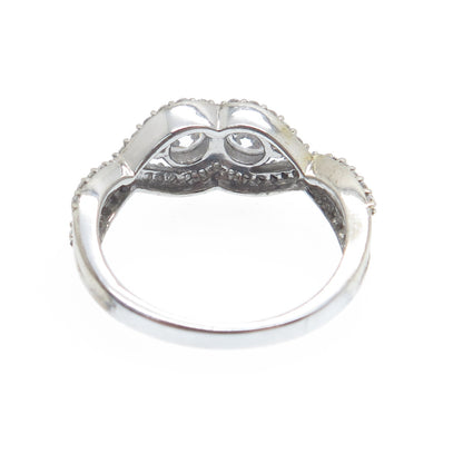 925 Sterling Silver Round-Cut C Z Infinity Twisted Promise Ring Size 7