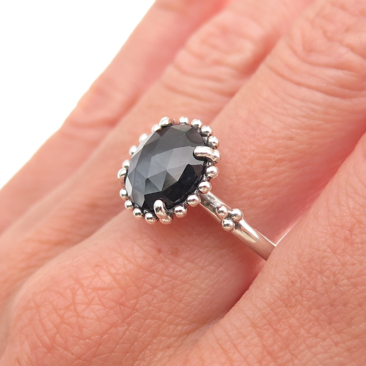 Pandora 925 Sterling Silver Crystal Midnight Star Ring Size 9.25