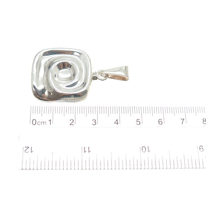 925 Sterling Silver Vintage Modernist Spiral Charm Pendant