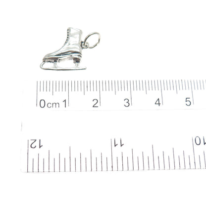 925 Sterling Silver Antique Art Deco Ice Skating Shoe Minimalist Charm Pendant