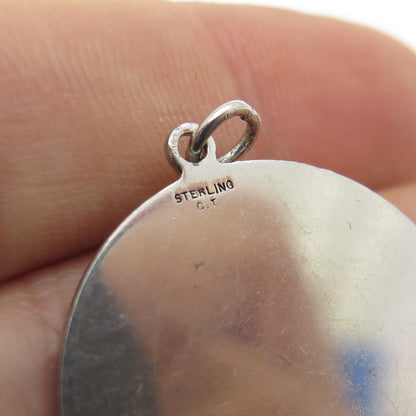 925 Sterling Silver Vintage Engravable "Happy Anniversary" Pendant