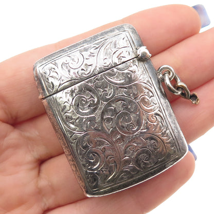Constantine & Floyd 925 Sterling Antique 1912 Birmingham Match Safe / Vesta Case